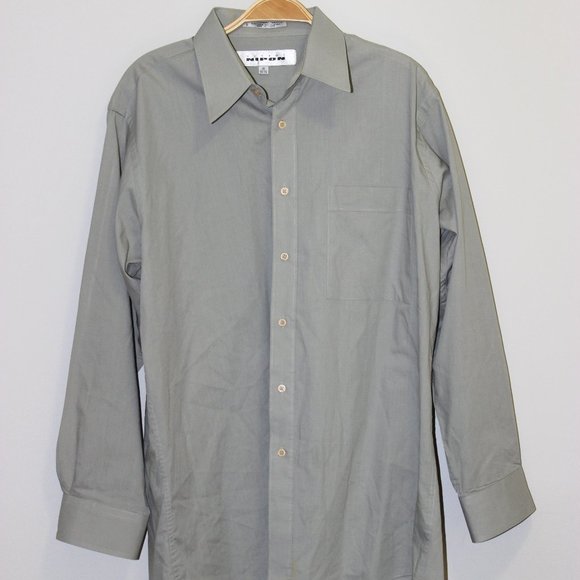 Single Needle LS Button Down Sage Green Shirt - Picture 1 of 4